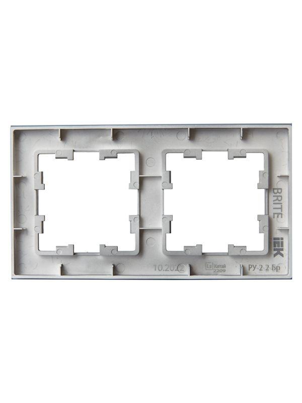 Рамка 2-м BRITE РУ-2-2-Бр стекло маренго матов. IEK BR-M22-G-31-K35