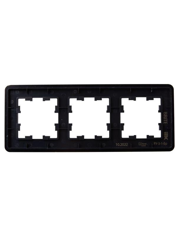 Рамка 3-м BRITE РУ-3-1-Бр метал. черн. RE AL IEK BR-M32-M-21-K02