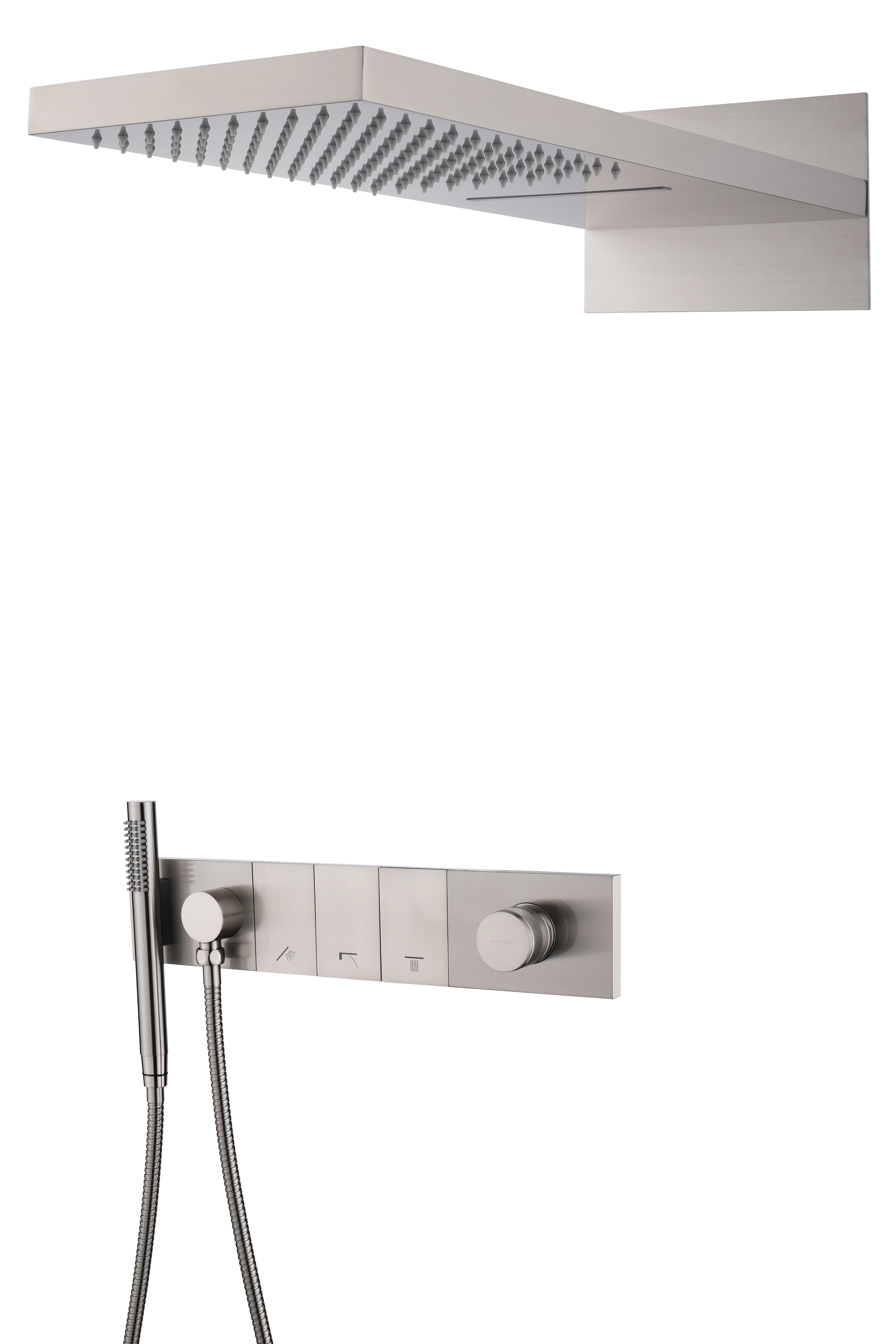 Встроенная душевая система  ZODIAC с термостатом, трехпозиционная MATT WHITE