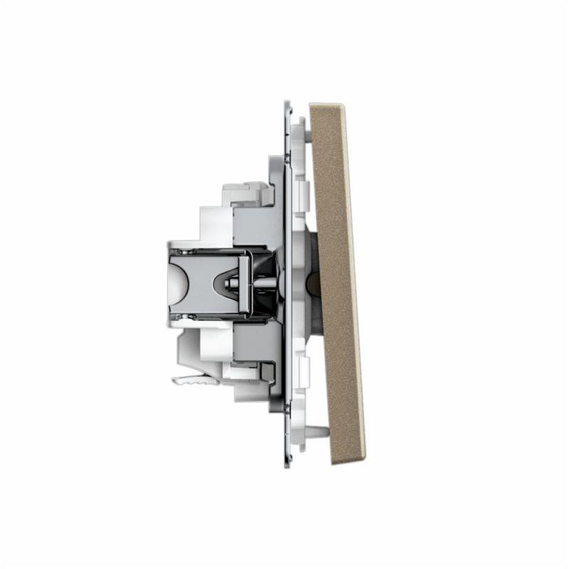 Выключатель кнопочный 1-кл. ArtGallery быстрозажим. клем. механизм шампань SE GAL000515S