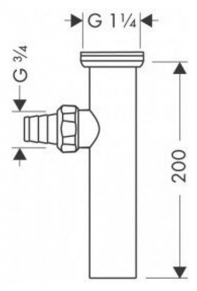 Патрубок Hansgrohe 53997000 для подключения слива к стиральной машине