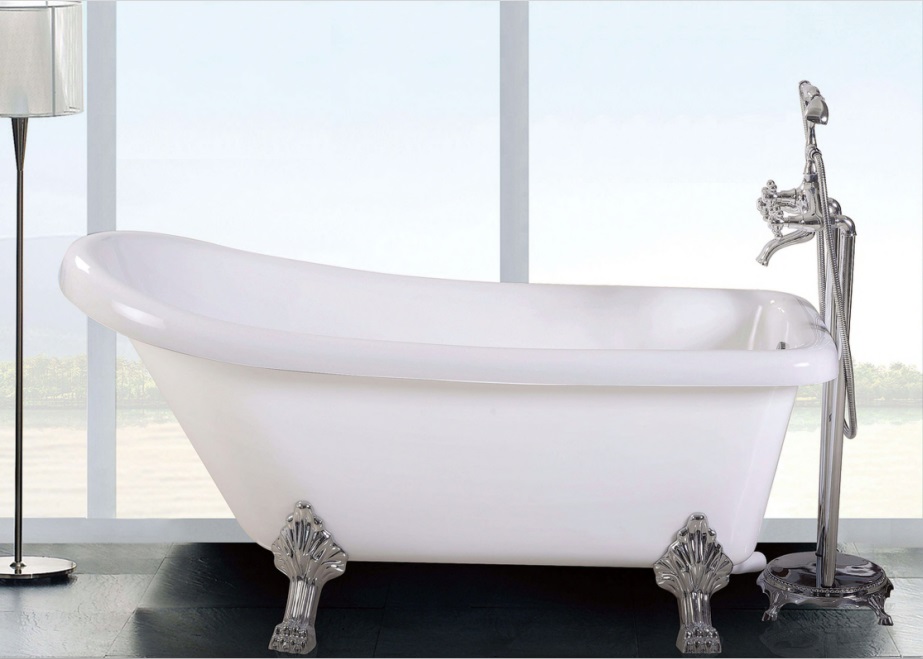 Ванна VITO 150 акриловая отдельностоящая Ceruttispa (1550x740x750) на львиных алюминиевых лапах (хром)