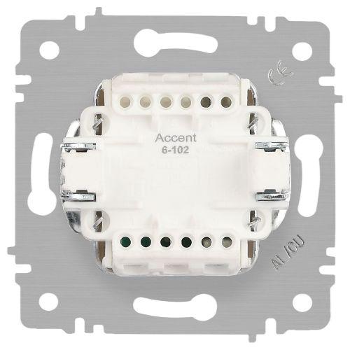 Выключатель 1-кл. СП Accent 6-102-07 10А IP20 250В с подсветкой AL/CU графит Intro Б0063434