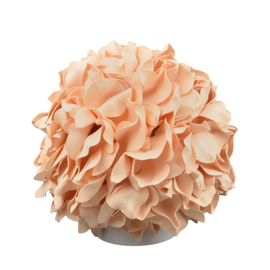 Светильник светодиодный со сменной лампой (в/к) Гортензия Белый/Кремовый E27, теплый белый свет (3000K). Плафон D150мм, прозрачный. Белое основание. TM