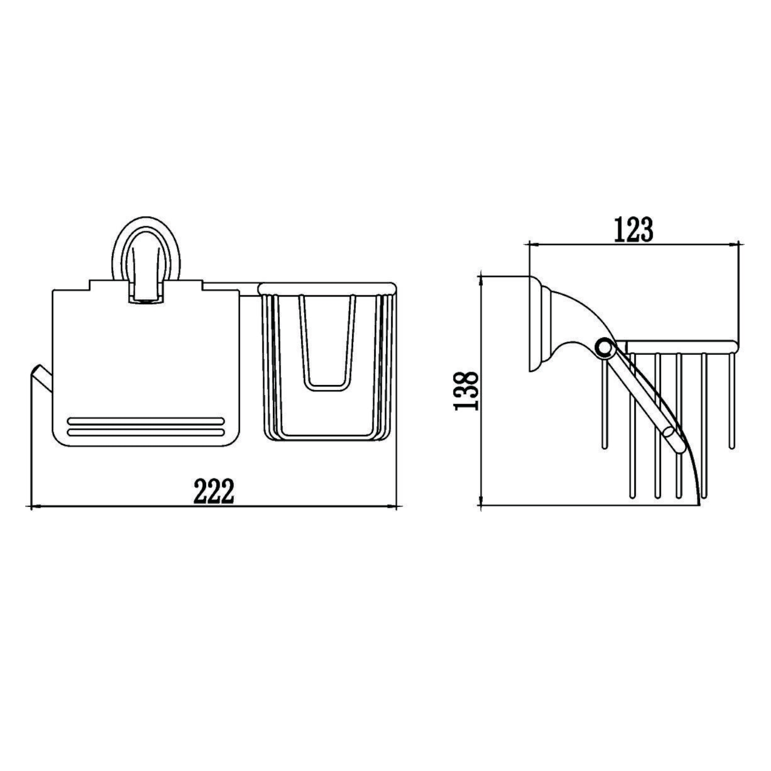 Держатель для туалетной бумаги и освежителя Savol S-L03151, хром