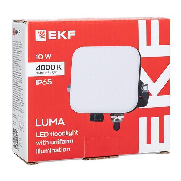 Прожектор светодиодный СДО-4001 10Вт 4000К IP65 с равномерной засветкой LUMA EKF FLL-4001-10-4000