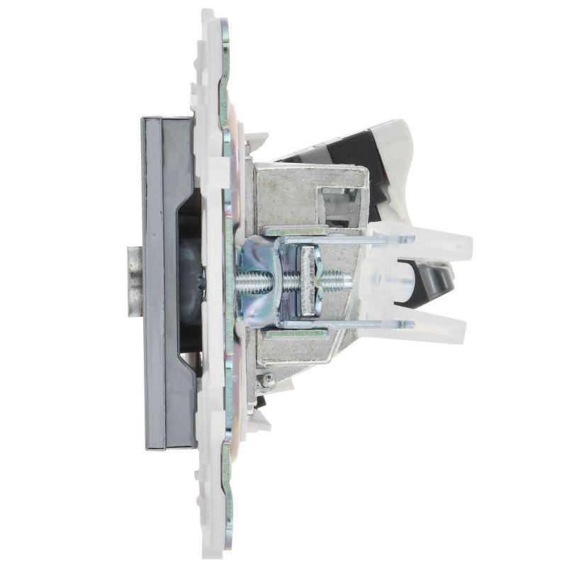 Розетка двойная TV+RJ45 кат.6E SKANDY SK-A15N никель IEK SK-AK20-2-K50