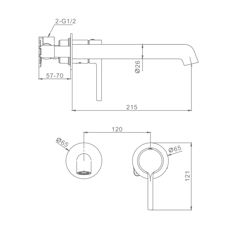 Смеситель для раковины встраиваемый Raglo R20.11.09, графит