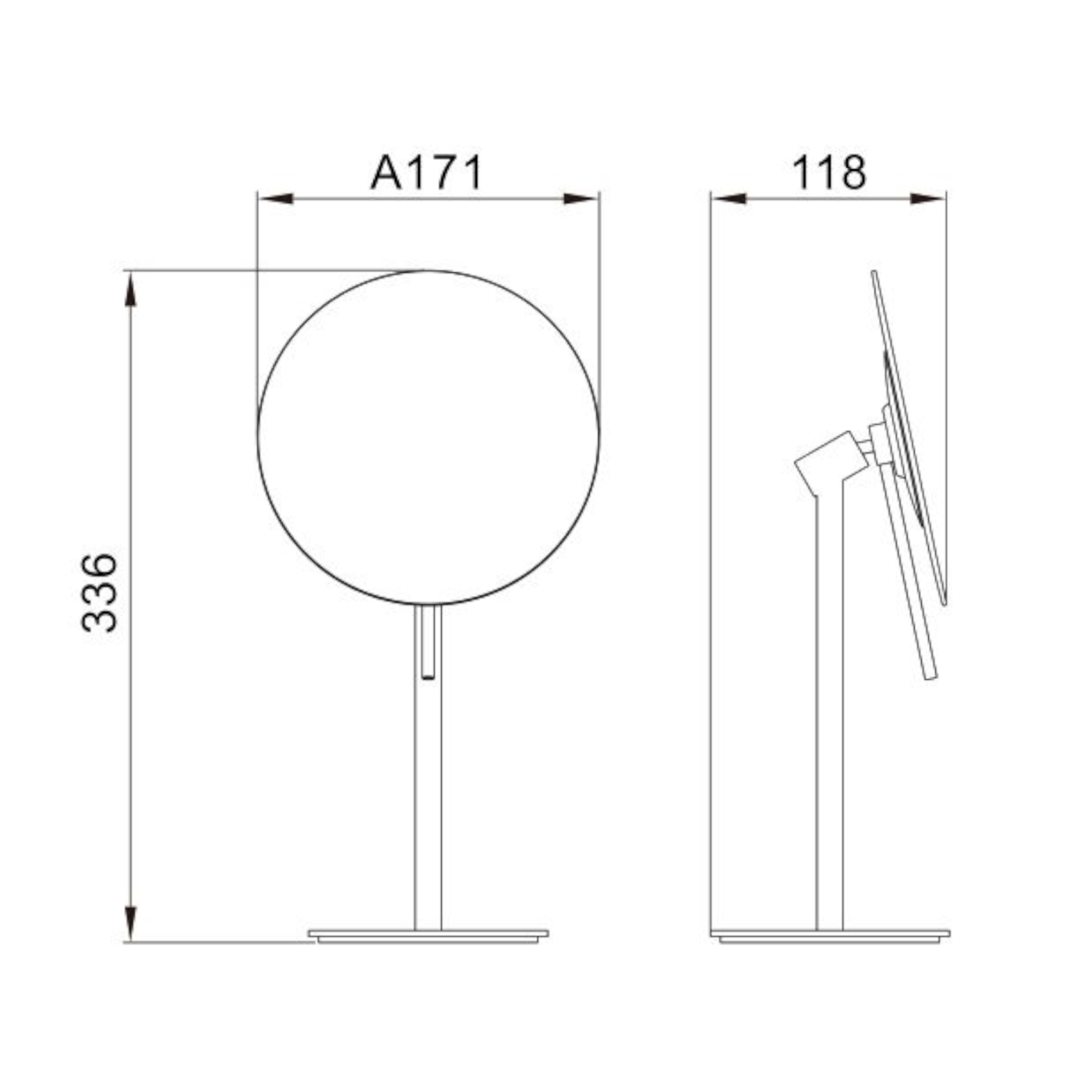 Зеркало косметическое JAVA S-M111LB, матовое золото