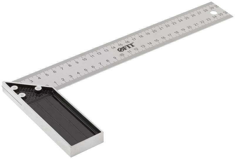 Угольник столярный рифленая шкала алюм. основание 300мм FIT 19462