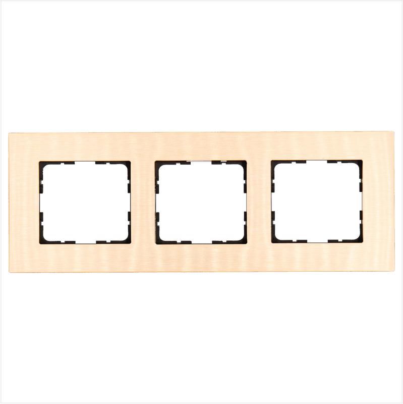 Рамка 3-м G-Metal метал. алюм. шампань Champagne Gold Jasmart G1003AG