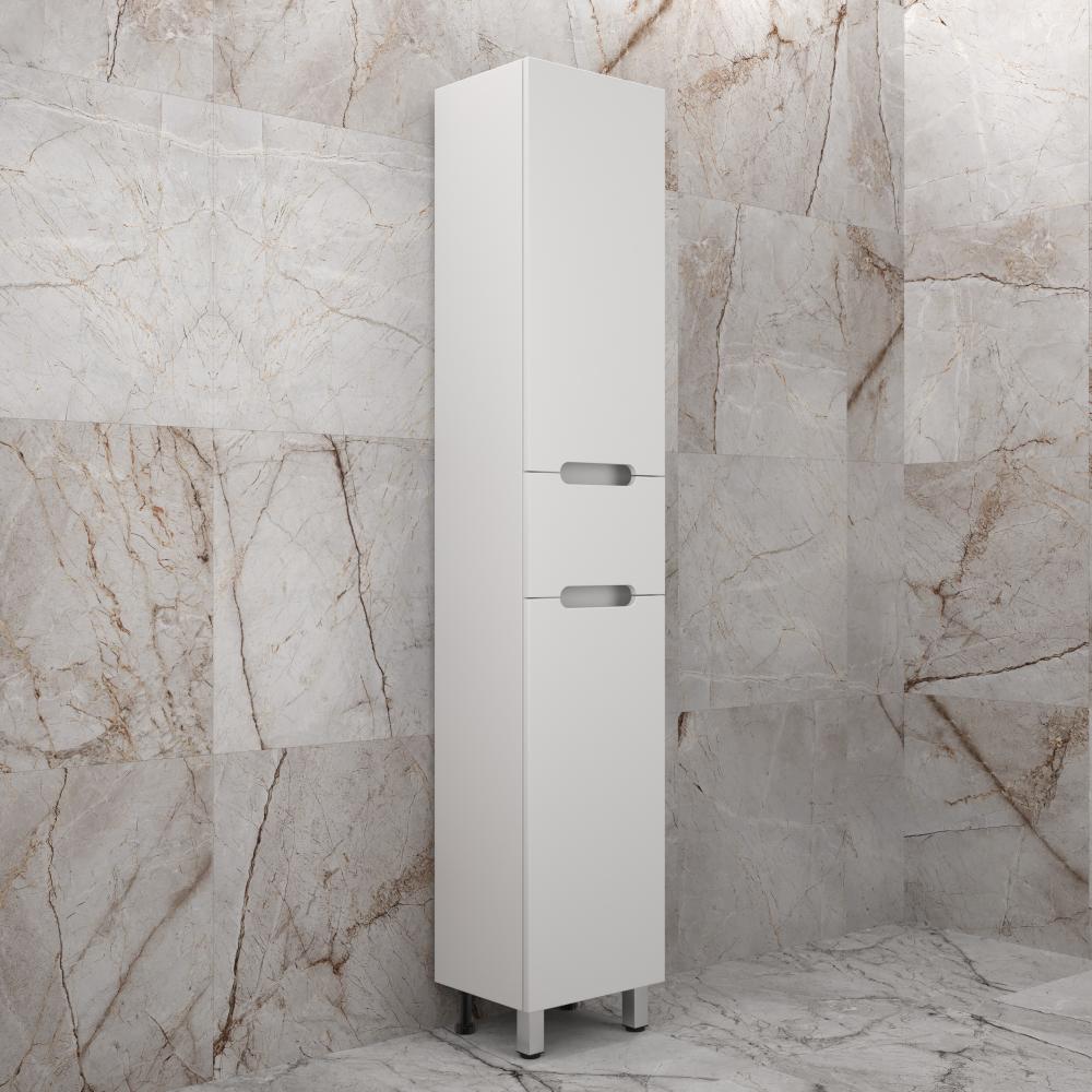 Колонна напольная "Матис" 36 см 1 ящик, Белый матовый, PLUS, ЭМАЛЬ