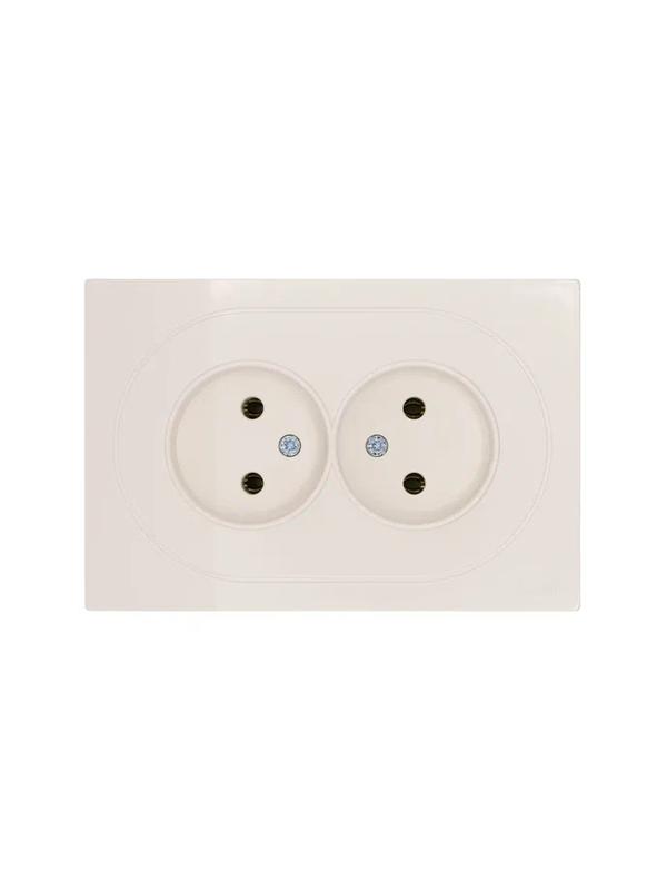 Розетка 2-м СП OSEN без заземл. ПБТ механизм сл. кость LEZARD 743-9000-128B