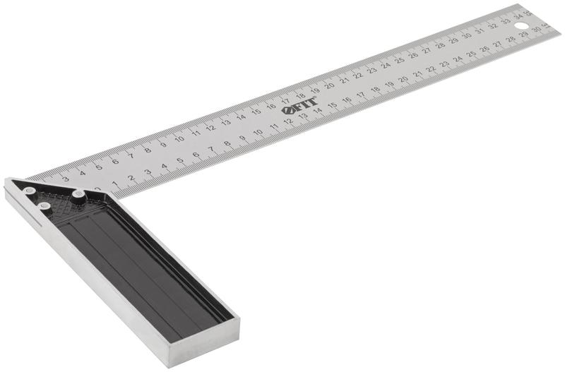 Угольник столярный рифленая шкала алюм. основание 350мм FIT 19463