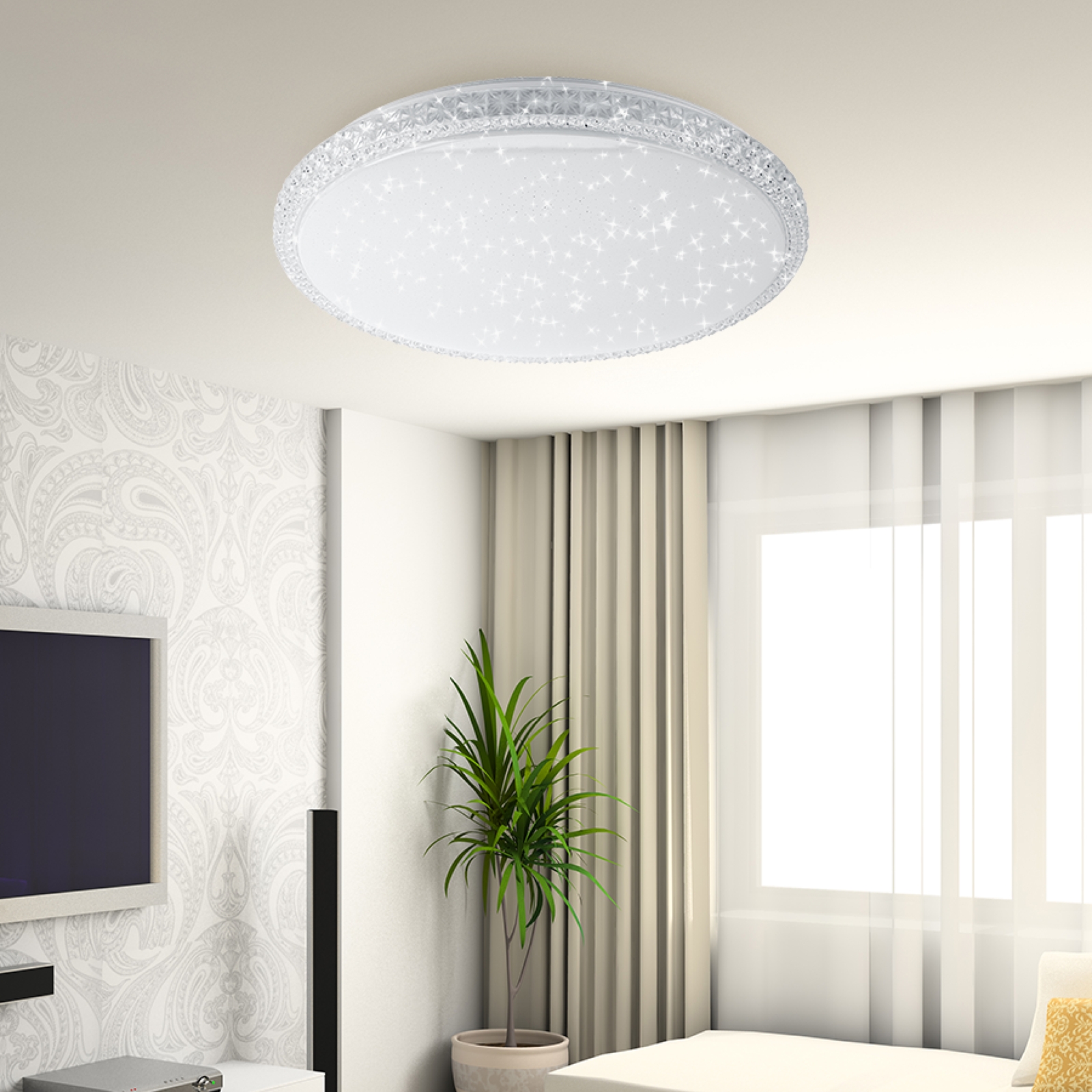 Светильник потолочный светодиодный Классик с ДУ SPB-6-70-RC R Brilliance 70Вт 3000-6500К 5950Лм круглый ЭРА