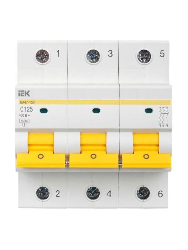 Выключатель автоматический модульный 3п C 125А 15кА ВА47-150 KARAT IEK MVA50-3-125-C
