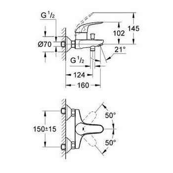 Смеситель Grohe Euroeco 32743000 для ванны