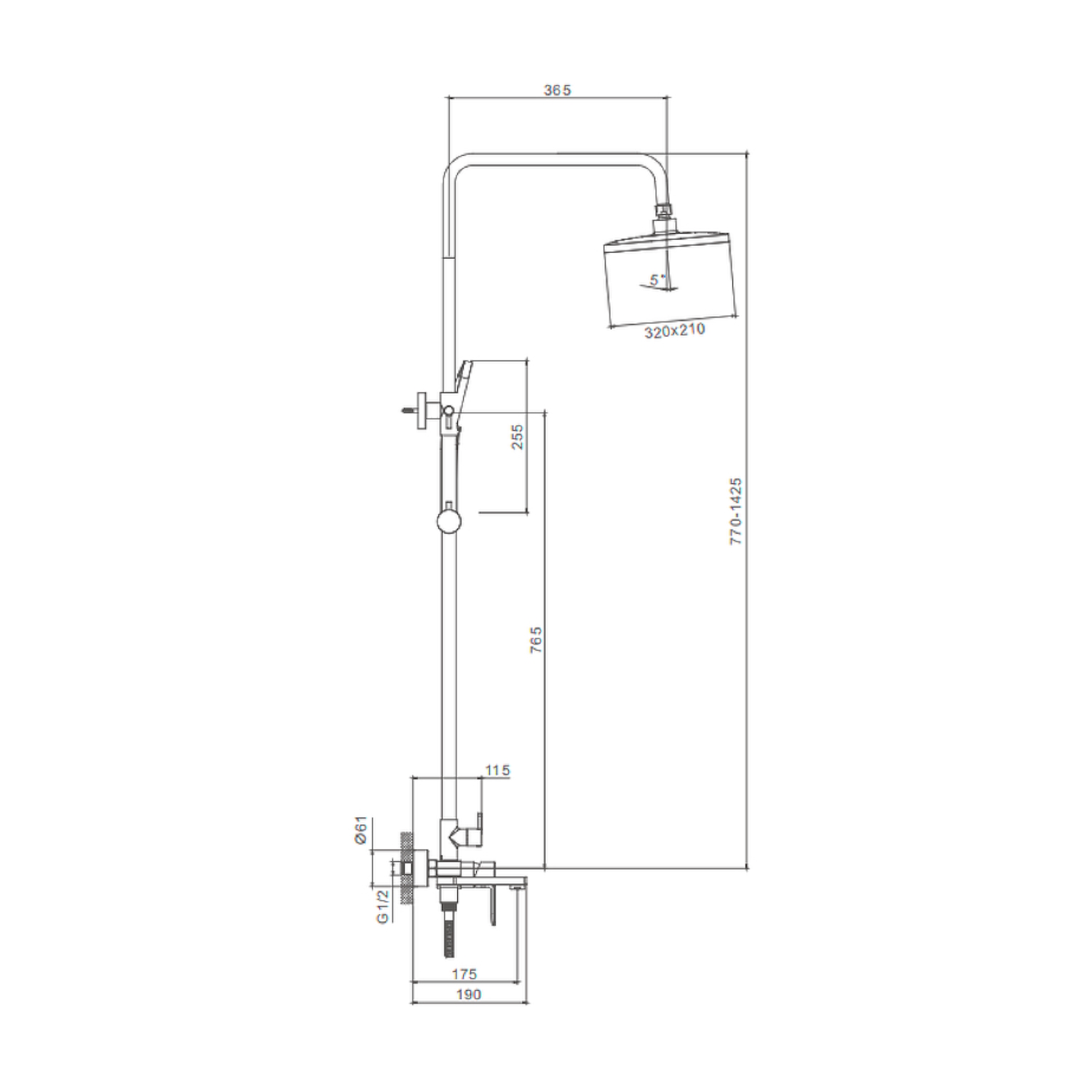 Душевая система Splenka S06.24, хром