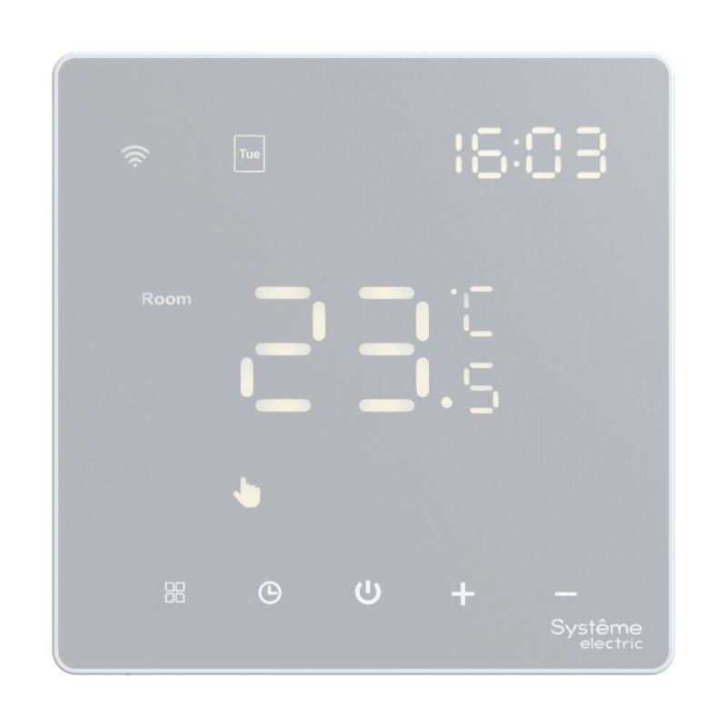 Термостат программируемый ArtGallery 16А с Wi-Fi для электрич. теплого пола моноблочный бел. SE GAL000138