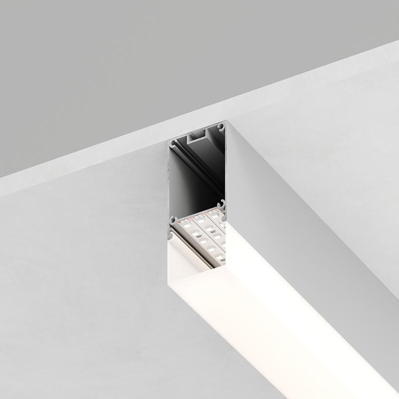 Профиль алюминиевый CAB266 накладной/подвесной 35х74 серебр. 2м (в компл 2 заглушки 4 крепежа) FERON 10377