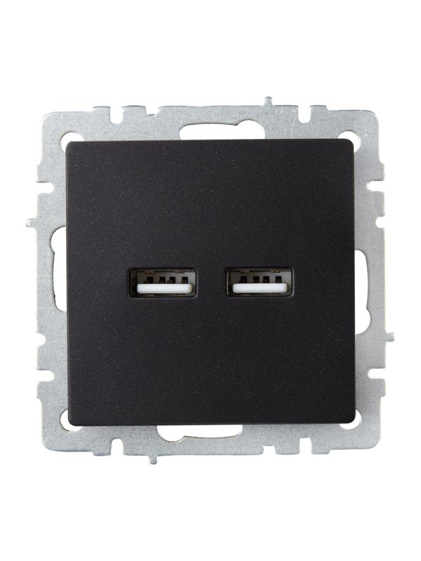 Розетка BRITE USB A+A 3.1А РЮ10-1-БрЧ механизм черн. IEK BR-U21-D31-K02