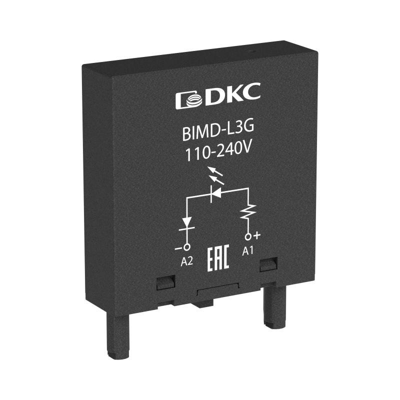 Модуль индикации и защиты LED зел.+варистор (A1+) 24В AC/DC DKC BIMD-LV1G