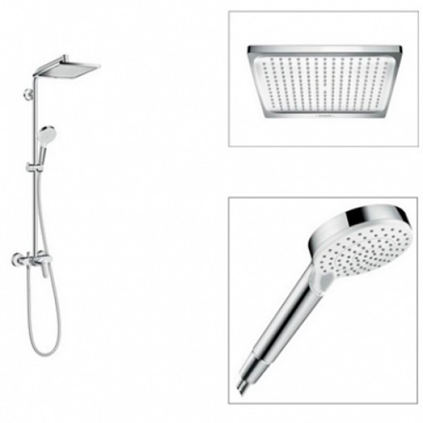 Душевая система Hansgrohe Crometta E 240 1jet Showerpipe Reno EcoSmart 27289000 без смесителя