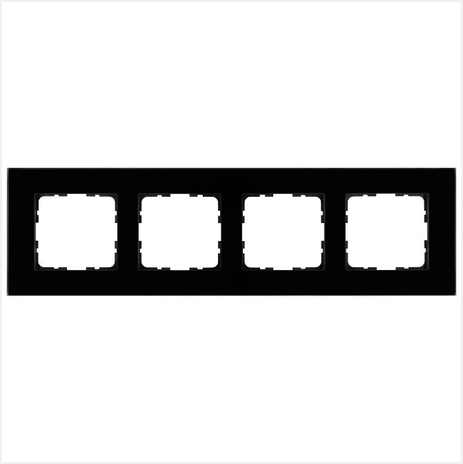 Рамка 4-м G-Glass стекло черн. Black Glass Jasmart G1004GB