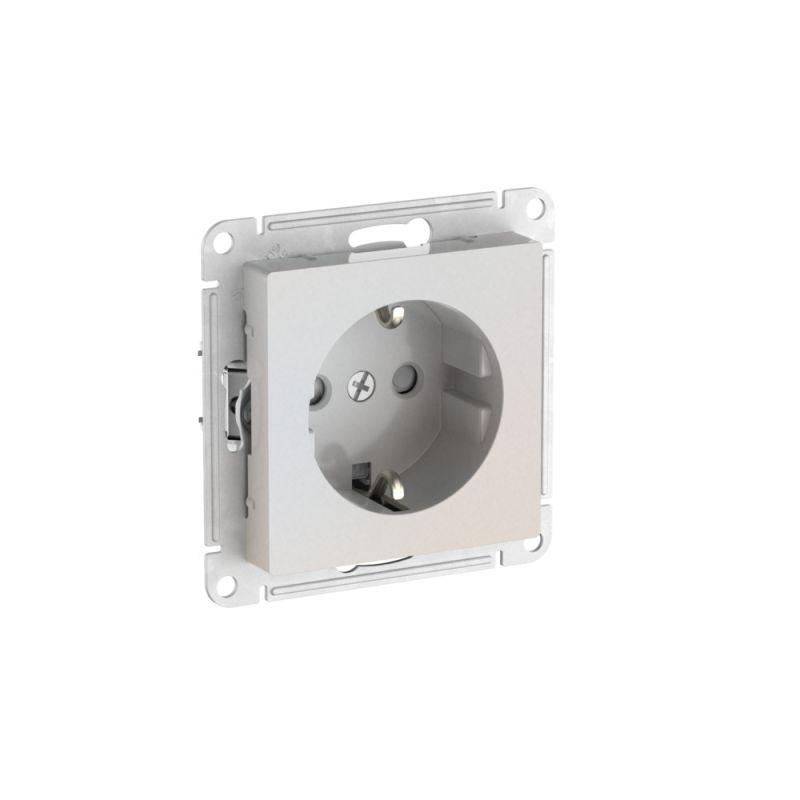 Розетка AtlasDesign 16А с заземл. защ. шторки быстрозажим. клем. механизм жемчуж. SE ATN000445S