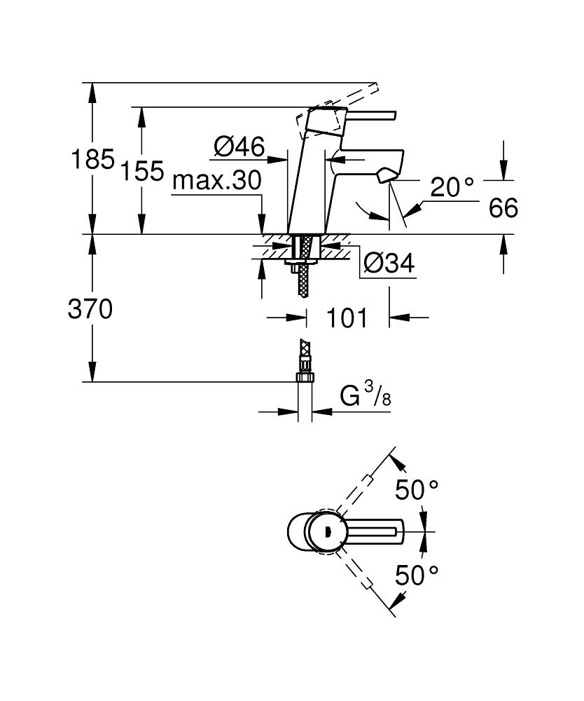 Смеситель Grohe Concetto 3224010E для раковины