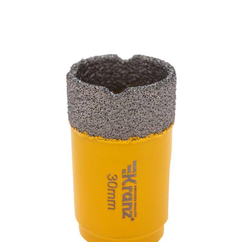 Коронка алмазная профессиональная по керамограниту и железобетону М14 вакуумное спекание 30мм для УШМ Kranz KR-92-1014