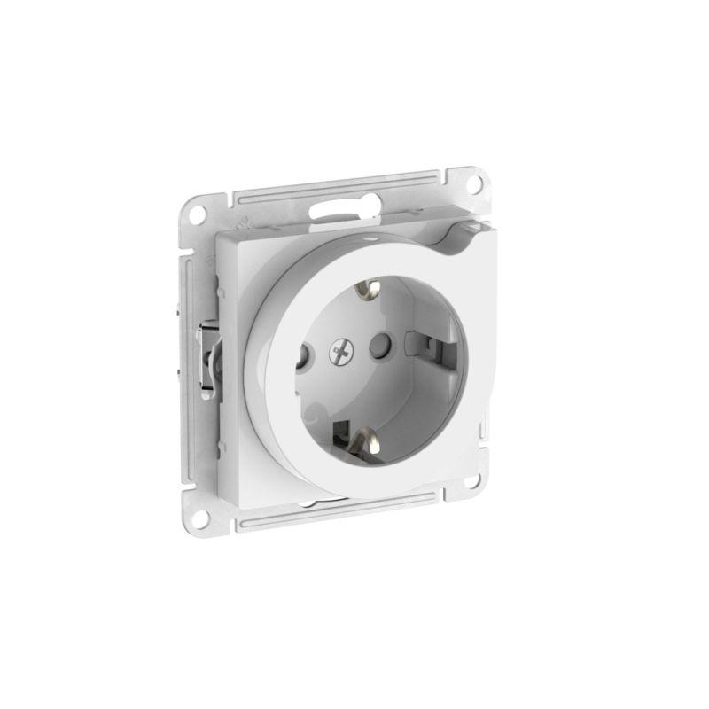 Розетка AtlasDesign 16А с заземл. защ. шторки с выталк. быстрозажим. клем. механизм бел. SE ATN000147S