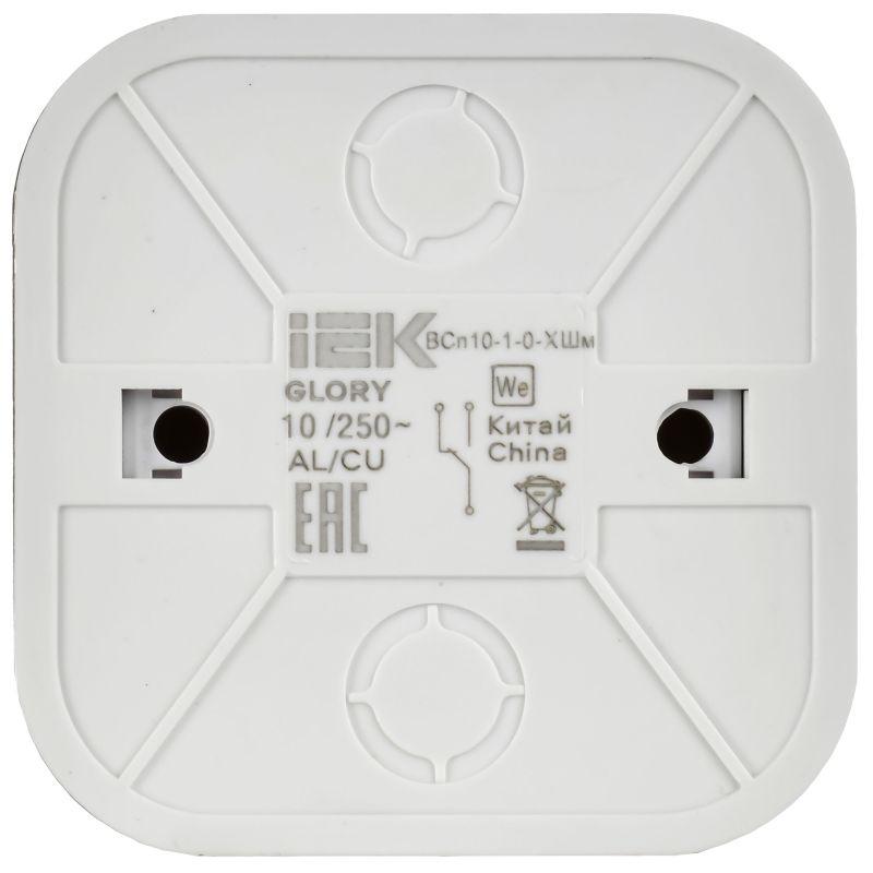 Выключатель проходной 1-кл. ОП GLORY ВСп10-1-0-ХШм 10А шампань матов. IEK EVH12-K37M-10