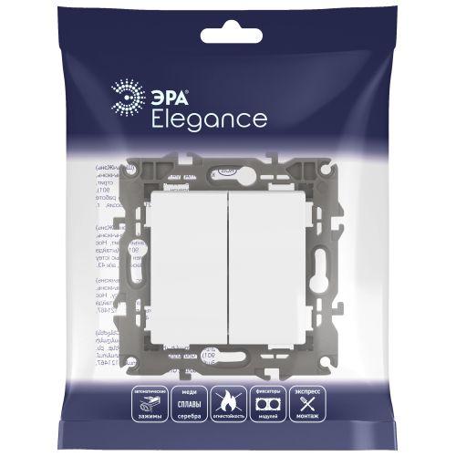 Выключатель 2-кл. СП Elegance 14-1104-01 10А IP20 250В 10AX механизм бел. Эра Б0034229