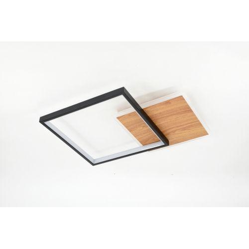 Светильник светодиодный Ferre CLL-1-60-RC BK+Wood 60Вт 3000К-6000К 450х350х60 с пультом ДУ черн./дерево Эра Б0069758