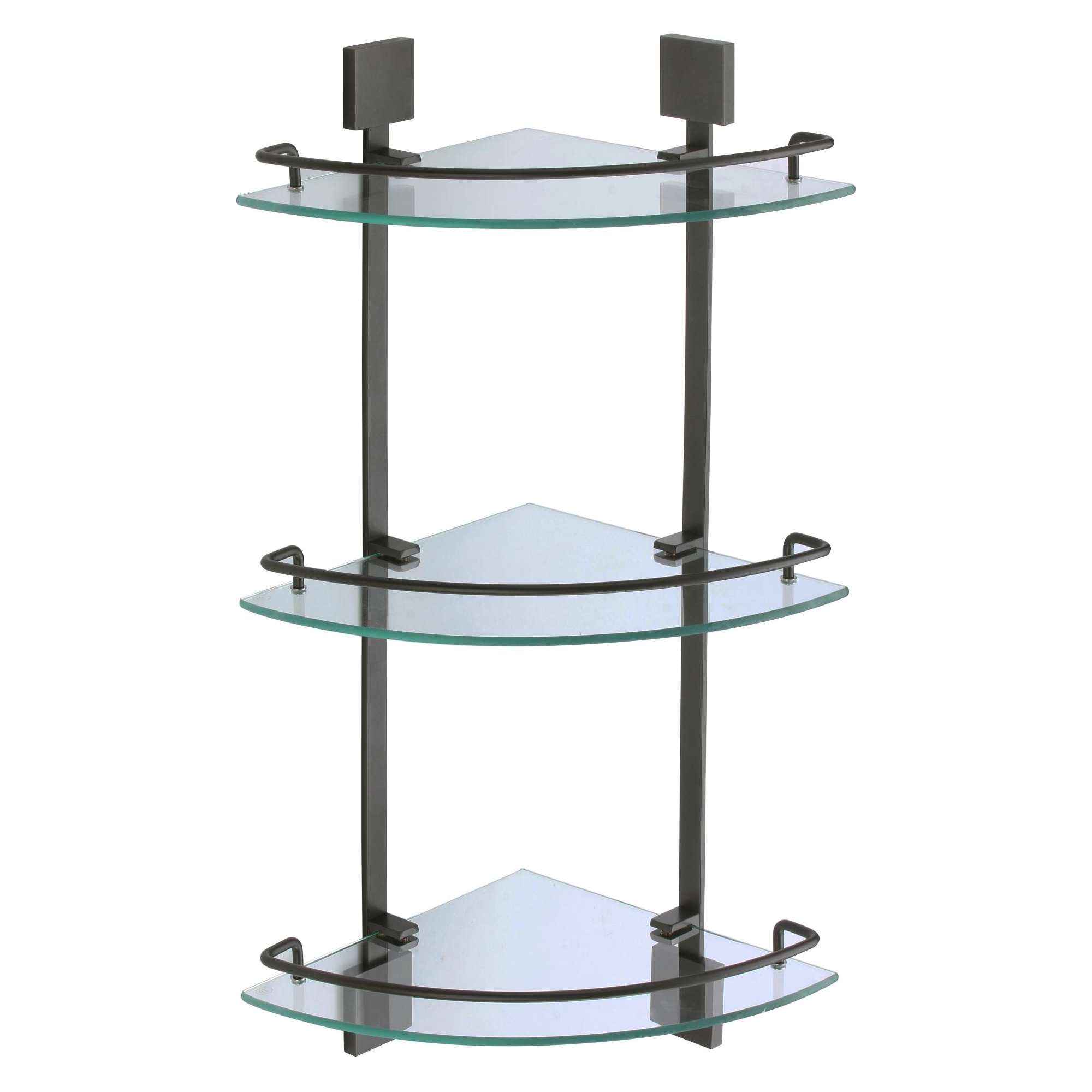 Полка угловая стеклянная Savol S-065322H-3, черный