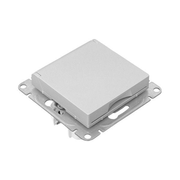 Розетка СП Эпика 16А IP44 с заземл. защ. шторки с крышкой механизм алюм. EKF UP1-SOA-111-44