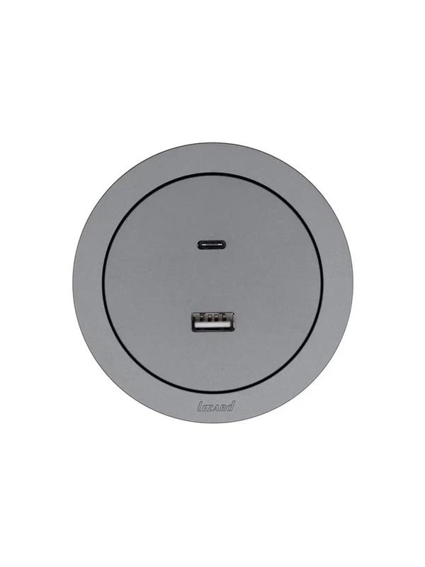 Розетка 1-м СП OSEN TC+ USB разъем механизм сер. матов. LEZARD 743-7488-192TC