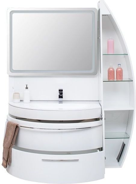 Шкаф-пенал для ванной De Aqua Эскалада RS0 R белый