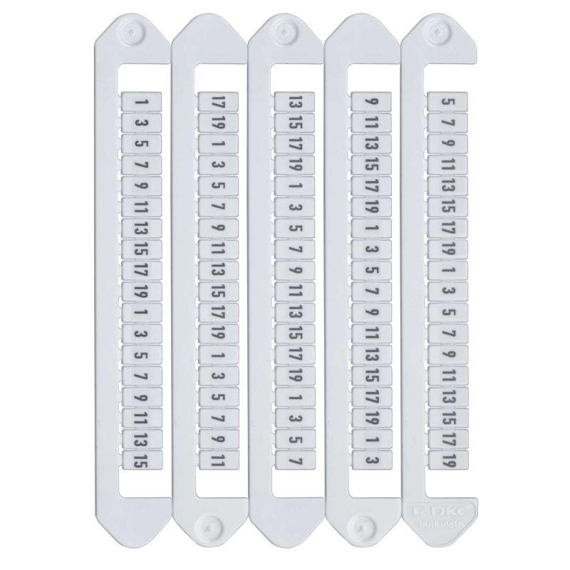 Маркировка для клемм Ш=5мм от 21 до 39 горизонт. ориентация DKC NUTB-5-21-39H