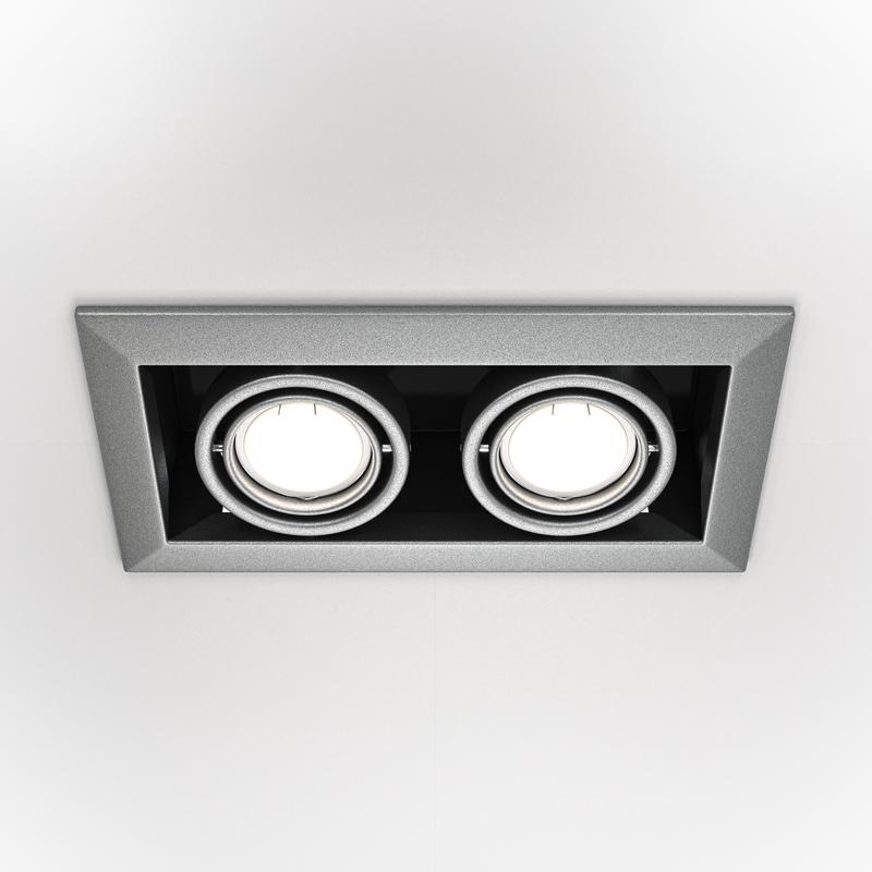 Светильник Metal Modern GU10 2х10Вт встраив. Maytoni DL008-2-02-S