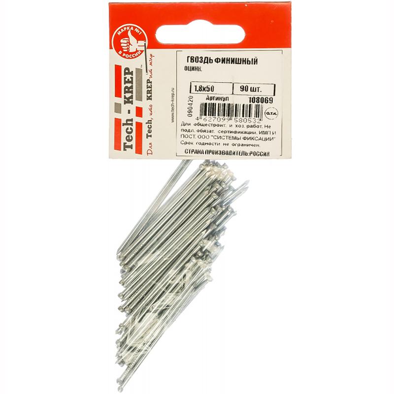 Гвоздь финишный 1.8х50 оцинк. (уп.90шт) Tech-Krep/Zitar 108069