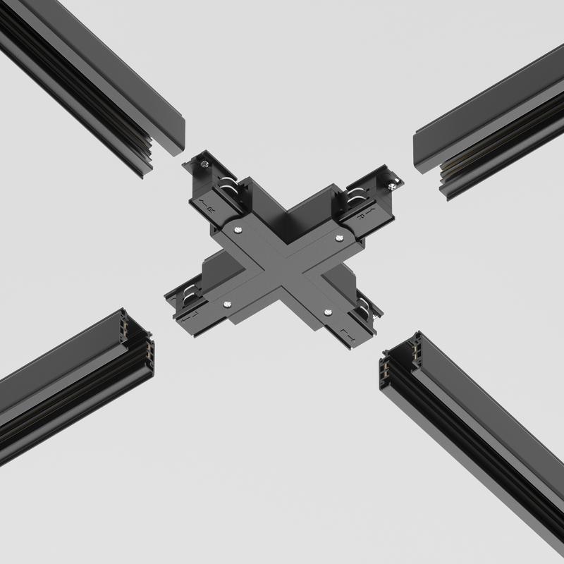 Коннектор Х-образный Trinity черн. Voltega TRA-VGL005CX-31B