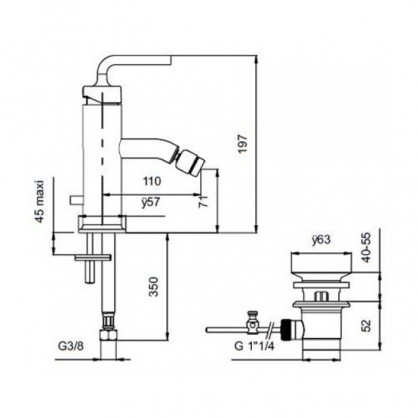 Смеситель Jacob Delafon Purist E14402-4a-CP для раковины