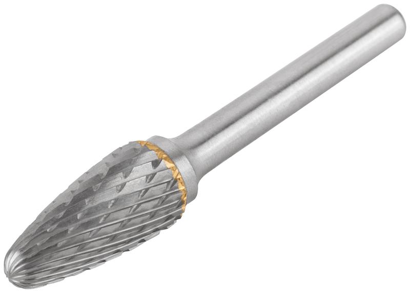 Шарошка карбидная штифт 6мм тип "F" параболическая 12х25х70мм FIT 36619