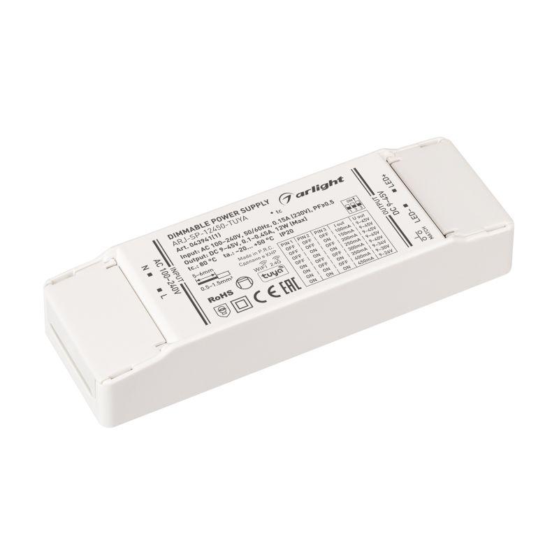 Блок питания ARJ-SP-12450-TUYA 12Вт 9-45В 0.1-0.45А WiFi 2.4G IP20 пластик Arlight 043941(1)