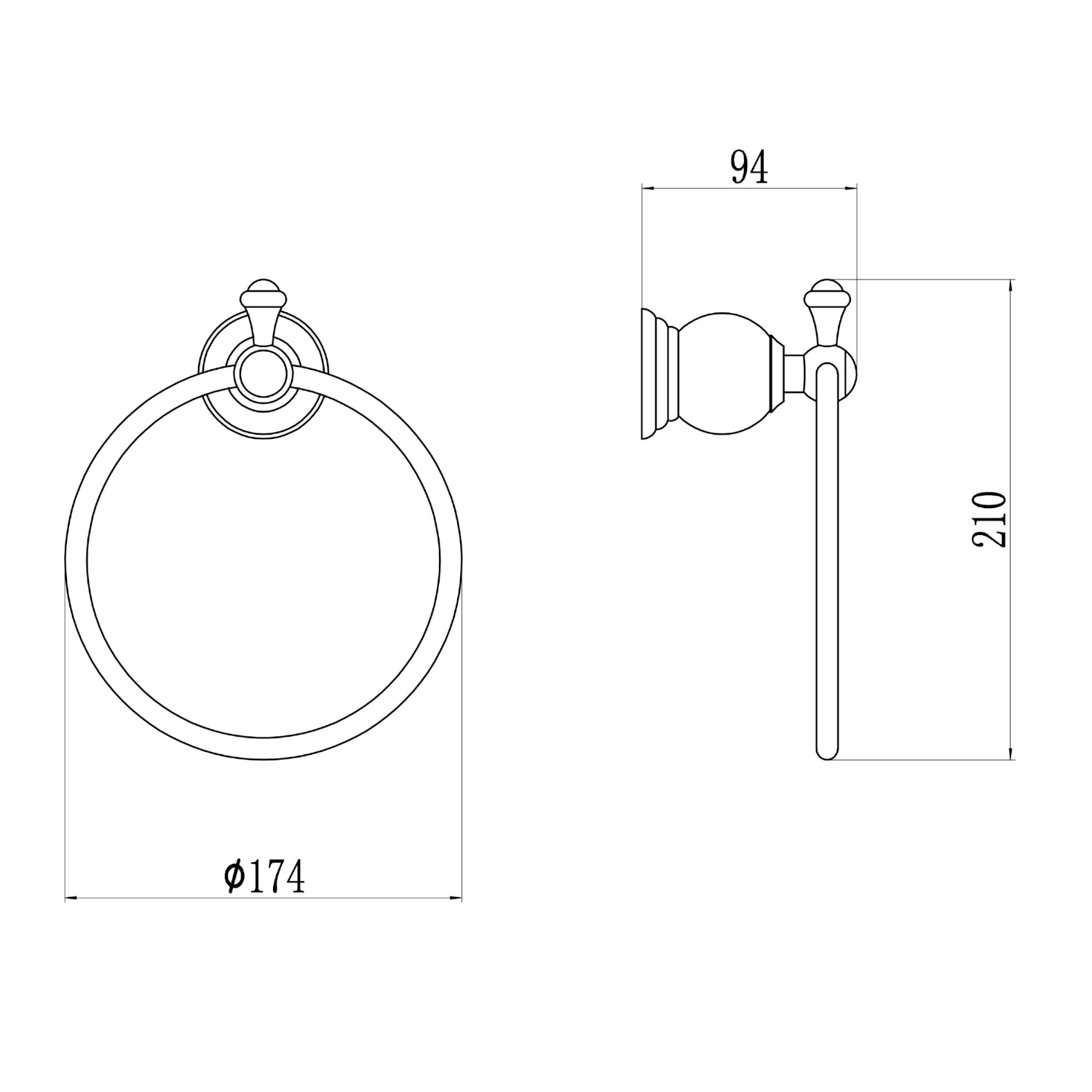 Полотенцедержатель Savol S-005760B, золото