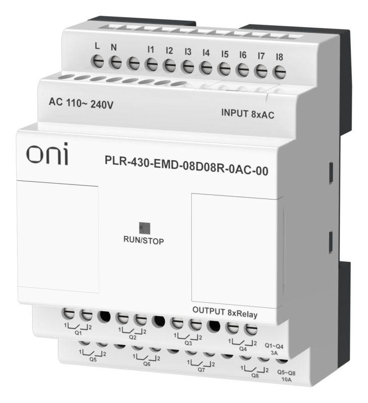Модуль расширения входов выходов ПЛК 430 8 DI 8 RO 220В AC ONI PLR-430-EMD-08D08R-0AC-00