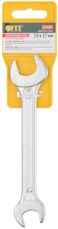 Ключ рожковый "Хард" хромированное покрытие 14х17мм FIT 63484