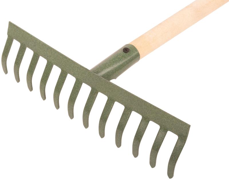 Грабли прямой зуб 12 зубьев с деревянным черенком КУРС 76961